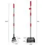 QiMH Upgraded Dog Pooper Scooper, Adjustable Long Handle Stainless Metal Pet Poop Tray and Rake Set for Small Medium Dogs, Dog Waste Removal Bin Rake Great for Grass, Street, Gravel