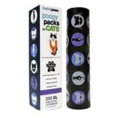 Poopy Packs for Cats XL Cat Litter Bags (Purple Silhouettes)