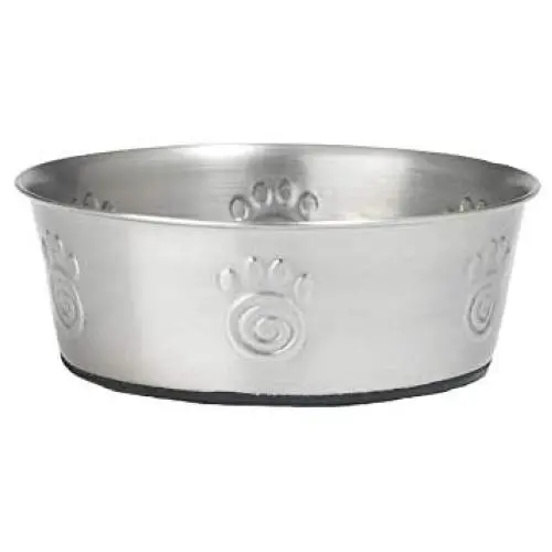 PetRageous 60048 Cayman Classic Non-Skid Stainless-Steel Dishwasher Safe Bowl 1-Quart Capacity 6.5-Inch Diameter 2.25-Inch Tall for Medium and Large Dogs and Cats of Any Size, Metallic, 3 Cups PetRageous 60048 Cayman Classic Non-Skid Stainless-Steel Dishwasher Safe Bowl 1-Quart Capacity 6.5-Inch Diameter 2.25-Inch Tall for Medium and Large Dogs and Cats of Any Size, Metallic, 3 Cups