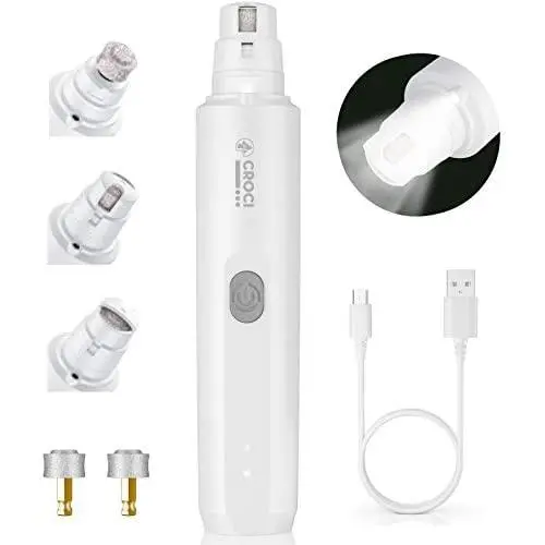 Croci Dog Nail Grinder with LED Light Quiet 15h Working Time - Professional 2-Speed Pet Nail Trimmer Electric Rechargeable Pet Nail Grinder Nail File for Large Medium Small Dogs and Cats Croci Dog Nail Grinder with LED Light Quiet 15h Working Time - Professional 2-Speed Pet Nail Trimmer Electric Rechargeable Pet Nail Grinder Nail File for Large Medium Small Dogs and Cats