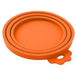 Pet Portable Silicone Dog Cat Canned Lid Pet Food Cover Storage Fresh-Keeping Lids (Color : Orange)