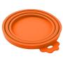 Pet Portable Silicone Dog Cat Canned Lid Pet Food Cover Storage Fresh-Keeping Lids (Color : Orange)