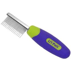 LilPals Stainless Steel Shedding Dog Comb (1-Pack), green, XS, Model Number: W6201