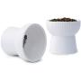 TAMAYKIM Ceramic Raised Cat Bowls, Food and Water Bowls Set for Cats, Porcelain Elevated Stress Free Feeding Pet Dish, Dishwasher and Microwave Safe, 2 Pack