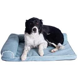 Armarkat Model D08A Medium Bolstered Pet Bed Cushion with Poly Fill Cushion, Soothing Blue