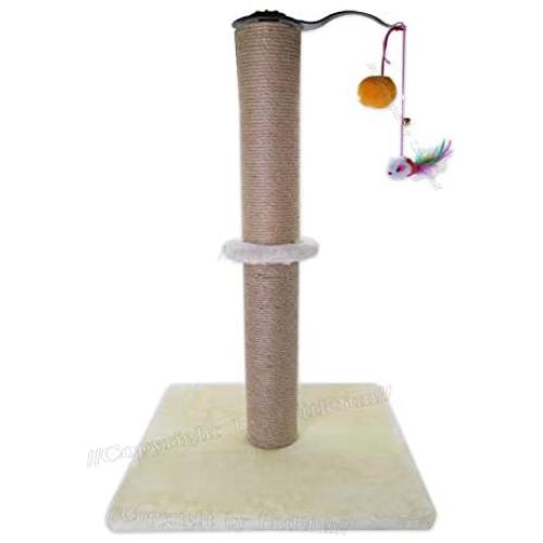 Littlefun Cat Scratching Post Kittens Interactive Play Toys, Plush Sisal Scratch Pole Cat Kitten Scratcher and Hammock