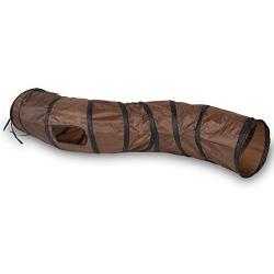 Dongdexiu Pet Supplies B18405 S-Shape Funny Pet Tunnel Cat Play Tunnel Foldable Cat Toys(Brown) Pet Toys