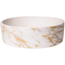 Park Life Designs Large Pet Bowl, Daze Pattern, 8-1/2 inch Heavyweight Ceramic Dish Stays Put, Microwave and Dishwasher Safe