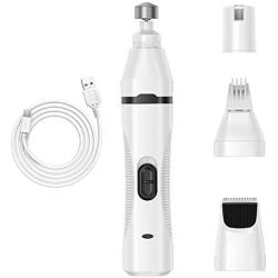 AIRXWILLS Dog Nail Grinder - Pet Nail Trimmer 3 in 1 Electric Rechargeable Nail Clippers - Low Noise Grooming & Smoothing for Small Medium Dogs & Cats