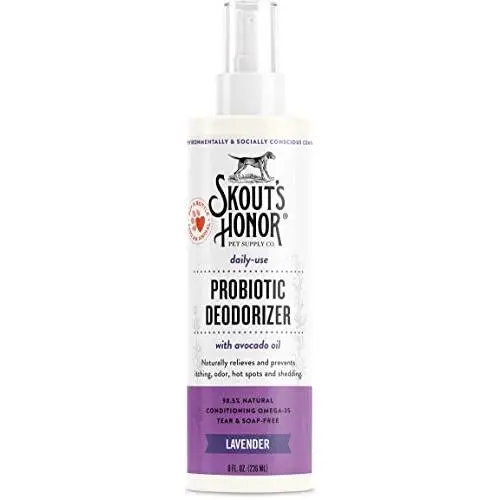 SKOUTS HONOR: Probiotic Deodorizer - 8 fl. oz. - Hydrates and Deodorizes Fur, Supports Pet’s Natural Defenses, PH-Balanced and Sulfate Free - Avocado Oil SKOUTS HONOR: Probiotic Deodorizer - 8 fl. oz. - Hydrates and Deodorizes Fur, Supports Pet’s Natural Defenses, PH-Balanced and Sulfate Free - Avocado Oil