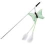 ocijf179 Cat Teaser Pet Cat Kitten Teaser Butterfly Play Stick Rod Wand Scratch Interactive Toy - Green