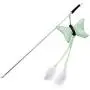 ocijf179 Cat Teaser Pet Cat Kitten Teaser Butterfly Play Stick Rod Wand Scratch Interactive Toy - Green