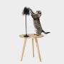 ocijf179 Cat Toy Pet Cat Kitten Feather Suction Cup Bell Teaser Interactive Wand Chew Play Toy - Black