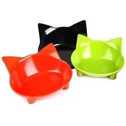 Cat Bowl, Cat Bowls for Food and Water,Shallow cat Bowls for Wet Food ,Non Slip Pet Feeding Dish ,Pet Food & Water Bowls Set of 3