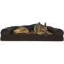 Furhaven Pet Dog Bed - Cooling Gel Memory Foam Faux Fleece and Chenille Soft Woven Traditional Sofa-Style Living Room Couch Pet Bed with Removable Cover for Dogs and Cats