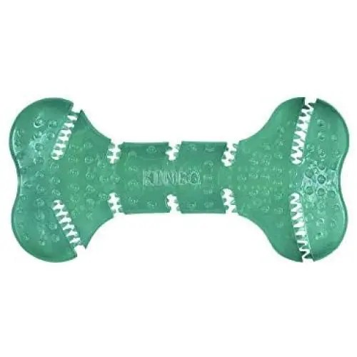 KONG - Squeezz Dental Bone - Unique Flexible Texture, Teeth and Gum Cleaning Dog Toy - for Medium/Large Dogs
