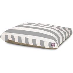 Majestic Pet Vertical Stripe Gray Medium Rectangle Pet Bed