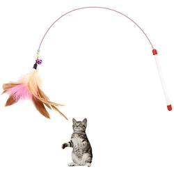 Perfttyycwwj Catnip Toys. Cat Toy Wire Feather Interactive Cat Wand Training Kitty Wand Toy with Bead Bell Interesting Kitty Toy Pet Supplies