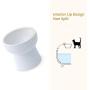 TAMAYKIM Ceramic Raised Cat Bowls, Food and Water Bowls Set for Cats, Porcelain Elevated Stress Free Feeding Pet Dish, Dishwasher and Microwave Safe, 2 Pack