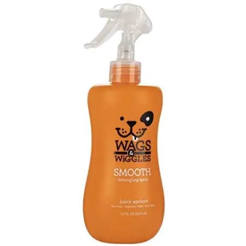 Wags & Wiggles Smooth Detangling Spray in Juicy Apricot | Dog Grooming Detangler Spray | Dog Freshening Spray, 12 Ounces