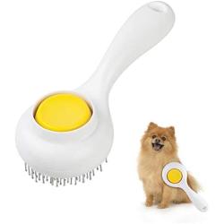 SUPERNIGHT Dog Hair Brush, Easy to Clean Pet Comb for Detangling and Removing Loose Undercoat or Shed Fur for Dogs and Cats