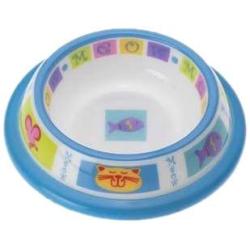 PetRageous Designs Kitty Parade 4.25'' Shallow Plastic Pet Bowl