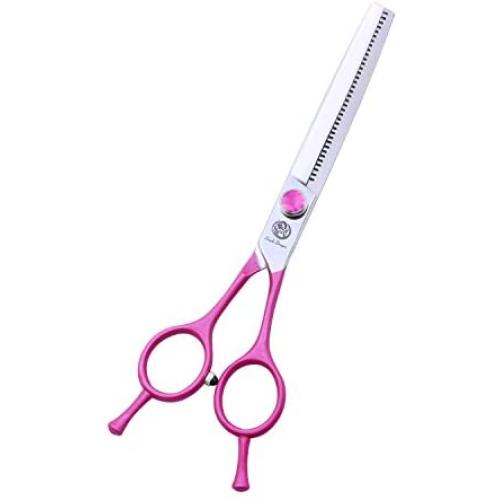 Purple Dragon 6.5'' Professional Pet Grooming Scissors - Dog Thinning Shears - Adult Animal Blending Hair Trimmer for Pet Groomer or Family DIY (Rose)