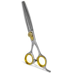 Sharf Pet Thinning Shears Gold Touch 7'' 46-Tooth Professional Dog Grooming Scissors, Slim Pointed Tip Shear, Sharp 440c Japanese Stainless Steel Dog Thinning Scissors.