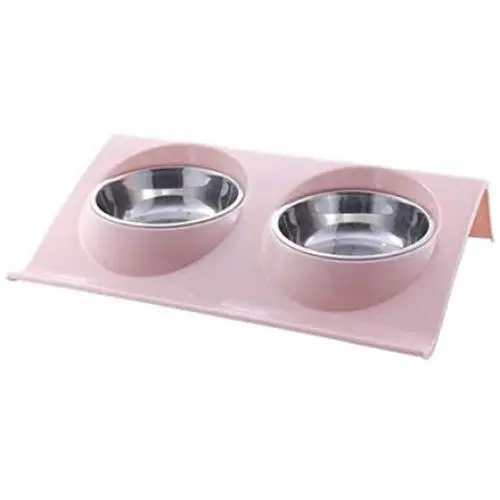 MXCELL Double Dog Bowl Pet Feeding Station, Stainless Steel Water and Food Bowls with Nonslip Raised PP Station, Premium Quality Dog Bowl Holder for Medium Dogs Cats Puppies MXCELL Double Dog Bowl Pet Feeding Station, Stainless Steel Water and Food Bowls with Nonslip Raised PP Station, Premium Quality Dog Bowl Holder for Medium Dogs Cats Puppies