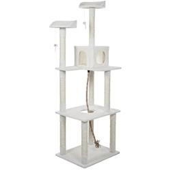 PETMAKER Sleep and Play Cat Toy Tree, 6, Ivory