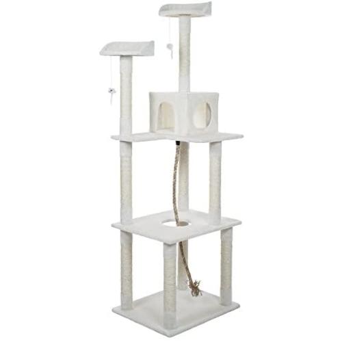 PETMAKER Sleep and Play Cat Toy Tree, 6, Ivory