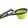 CatYou Pet Food Scoops Measuring Cup for Dog Cat Food Water, Set of 2 (1 Cup & 1/2 Cup Capacity), 3 in 1 Multi-Function Pet Collapsible Silicon Scoop Bowls Bag Clip