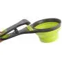 CatYou Pet Food Scoops Measuring Cup for Dog Cat Food Water, Set of 2 (1 Cup & 1/2 Cup Capacity), 3 in 1 Multi-Function Pet Collapsible Silicon Scoop Bowls Bag Clip