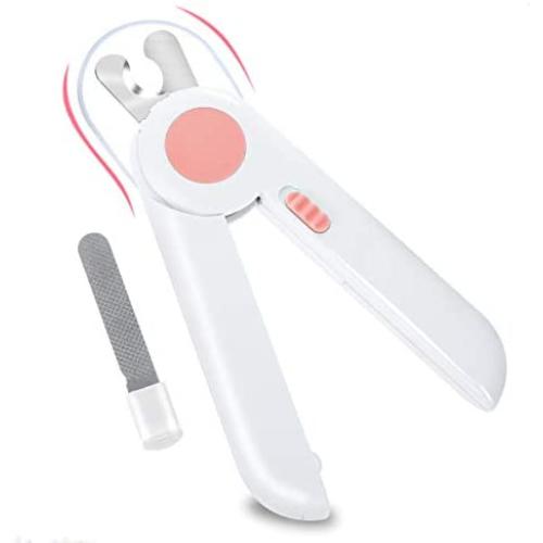 Pets Nail Paw Clippers with LED Light and Nail File Safety Guard to Avoid Over Cutting Professional Pet Beauty Tools for Dog & Cat