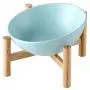 gutongyuan Ceramic Tilted Elevated Raised Pet Bowl with Wood Stand for Cats and Dogs No Spill Pet Food Water Feeder gutongyuan Ceramic Tilted Elevated Raised Pet Bowl with Wood Stand for Cats and Dogs No Spill Pet Food Water Feeder