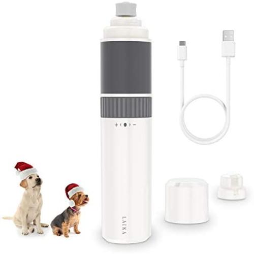 LAIKA Dog Nail Grinder Super Quiet Portable Electric Dog Nail Drill, Stepless Speed Regulation with 20h Working Time; Professional Painless Pet Paw Clipper Trimmer for Medium & Small Dogs and Cats