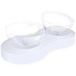 Kinghouse Double-Layer Dog Bowl and Cat Bowl,20-Degree Tilt and Durable Elevated Frame,Easy to Clean and Friendly Material,Best for Dog and Cat.