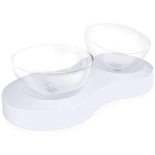 Kinghouse Double-Layer Dog Bowl and Cat Bowl,20-Degree Tilt and Durable Elevated Frame,Easy to Clean and Friendly Material,Best for Dog and Cat.