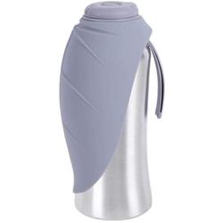 Portable Dog Water Bottle for Walking - Travel Bottles for Dogs with Folding Silicone Leaf Shaped Bowl 27oz