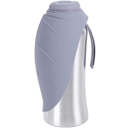 Portable Dog Water Bottle for Walking - Travel Bottles for Dogs with Folding Silicone Leaf Shaped Bowl 27oz