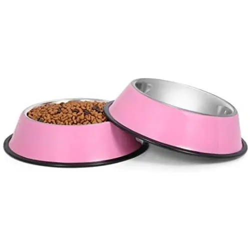 KASBAH Stainless Steel Dog Bowls Food and Water Bowl Non-Toxic 2 Pack Pet Bowls with Rubber Base for Small/Medium/Large Dogs,Cats KASBAH Stainless Steel Dog Bowls Food and Water Bowl Non-Toxic 2 Pack Pet Bowls with Rubber Base for Small/Medium/Large Dogs,Cats