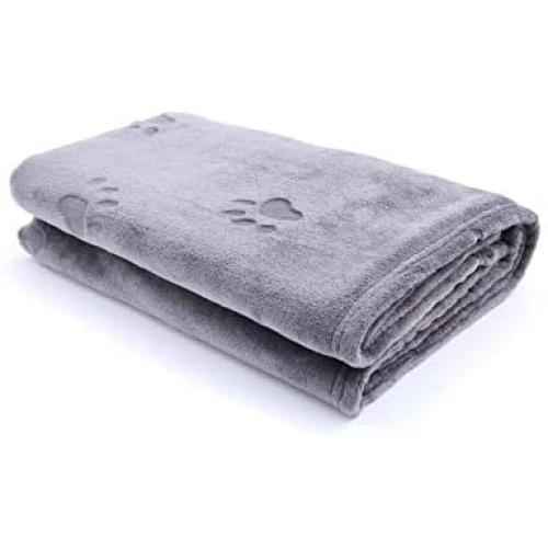 YINXUE 2 Pack Soft Pet Flannel Blanket with Cute 3D Paw Design, 30'' x 40'' Warm Dog Cat Sleep Mat Bed Cover