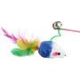 Ttzz Cat Teaser,Mouse Shape Cat Teaser with Coloured Feather Interactive Bell Toy for Pet Training