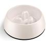 Flexzion Dog Bowl Slow Feeder, Anti-Gulping Pet Slower Feed Bowls (1.5-4 Cups) Size Capacity Food Container Dish with Raised 3 Column Design for Wet Dry Food Small Breed Puppy Animal Slow Down Eating