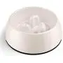 Flexzion Dog Bowl Slow Feeder, Anti-Gulping Pet Slower Feed Bowls (1.5-4 Cups) Size Capacity Food Container Dish with Raised 3 Column Design for Wet Dry Food Small Breed Puppy Animal Slow Down Eating