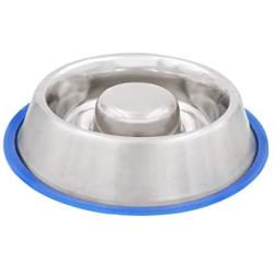 Fuzzy Puppy Pet Products Slow Feed Dish with Non-Slip Silicon Bonded Rubber Ring