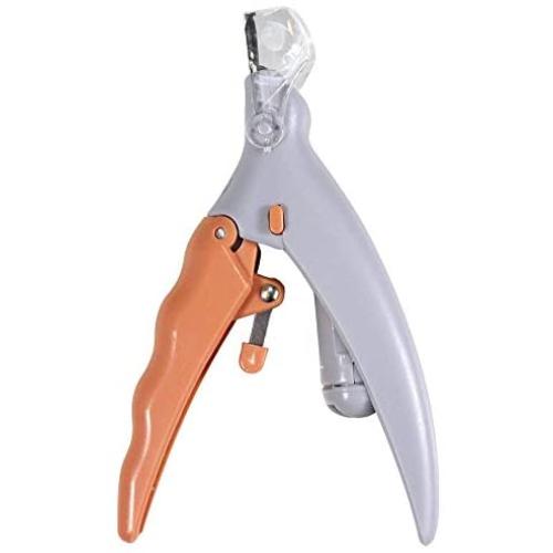 Hido Illuminated Pet Nail Clipper with LED Light, 5X Magnification Dogs Nail Scissor, Safe Cats Nail Trimmer Claw Care Grooming Tool, Professional Nail Trapper for Small Medium Large Animals, Orange
