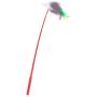 ttnight 5Pcs Cat Catcher Short Rod Cats Teaser Plastic Feather Chaser Wand Kitten Pet Toy