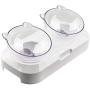 Double Pet Bowls,15°Tilted Design Food Dishes, PC Material Non-Toxic Drop Resistant Feeding Cup Raised with Stand