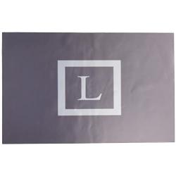 KESS InHouse Kess Original Monogram Solid Grey Letter L Feeding Mat for Pet Bowl, 24 by 15-Inch